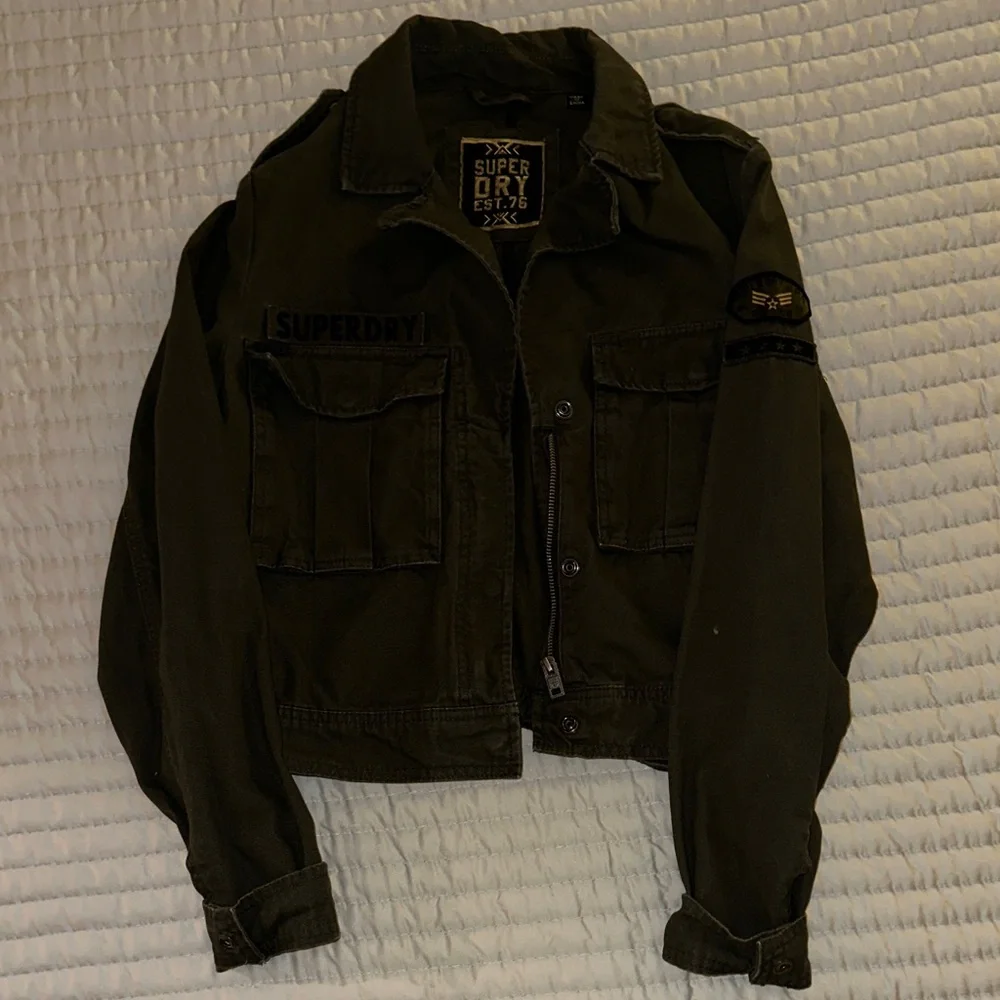 Superdry Olive Green Utility Jacket - Picture 1 of 4